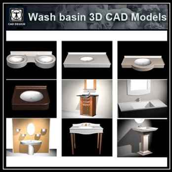 Wash basin 3D Cad Models