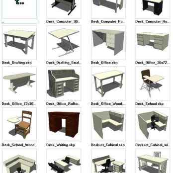 Sketchup Desks 3D models download