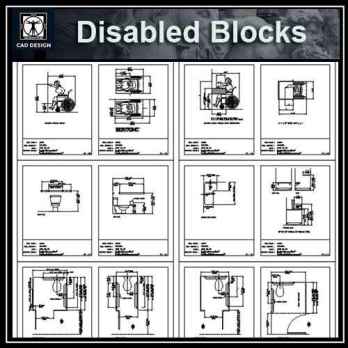 Disable cad blocks-Handicap facilities
