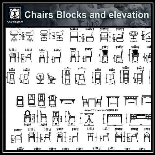 Furniture Blocks Chair Block Elevation, Sofa Side Table Elevation Cad Block