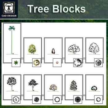 Free Tree blocks-tree and elevation