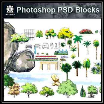 Hand-painted PSD Landscape Blocks 1