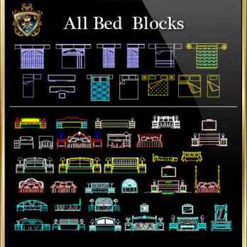 Bed CAD Blocks Collection (All in one!!)
