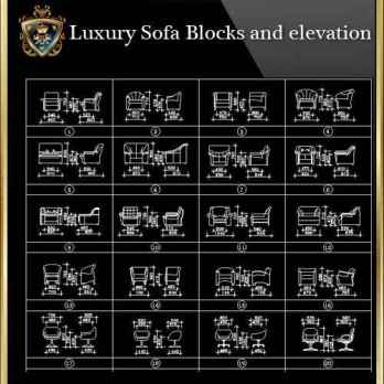 Sofa Blocks and elevation(All in one!!)