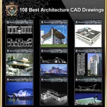 【108 Best Architecture CAD Drawings】(Best Collections!!)