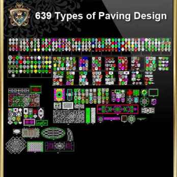 639 Types of Paving Design CAD Blocks