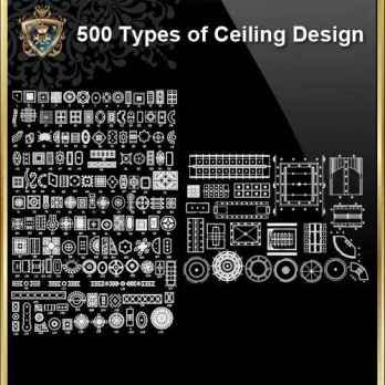 500 Types of Ceiling Design CAD Blocks