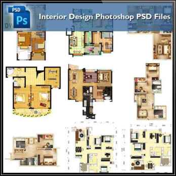 15 Types of Interior Design Layouts Photoshop PSD Template V.3