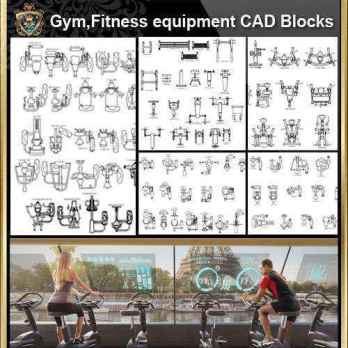 ★【All Gym,Fitness equipment CAD Blocks Bundle-Stadium,Gymnasium, playground, sports hall V.2】@Gem CAD Blocks,Autocad Blocks,Drawings,CAD Details