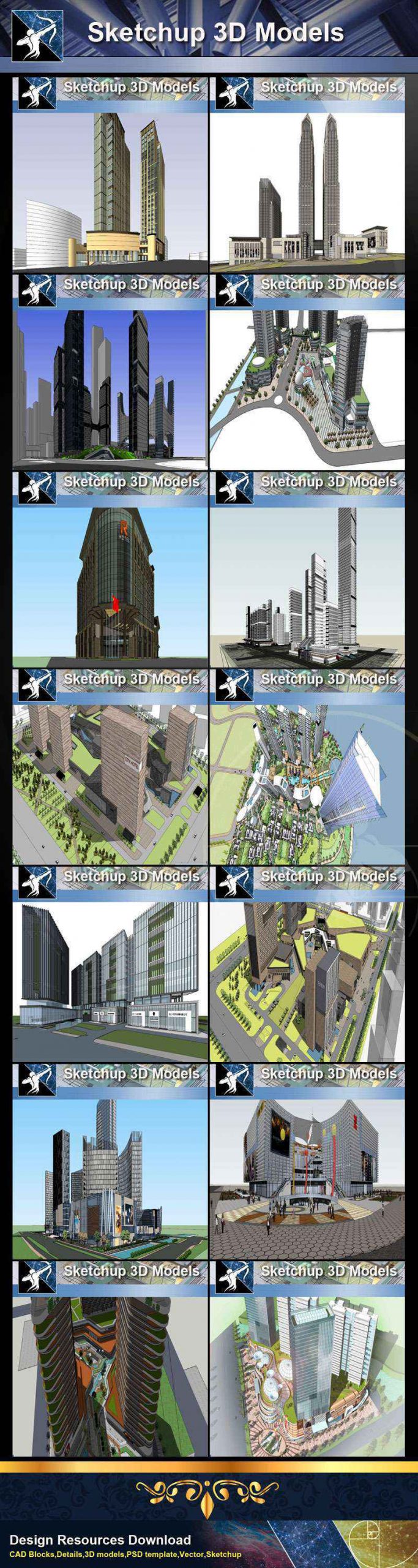 ★Best 28 Types of Residential and Business Building Sketchup 3D Models Collection(Recommanded!!) - Image 4