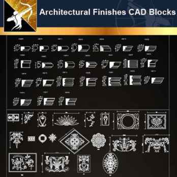 ★【Architectural Finishes CAD blocks】@Autocad Decoration Blocks,Drawings,CAD Details,Elevation