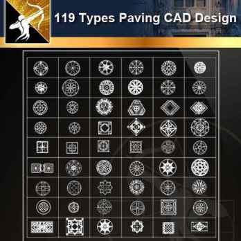 ★【119 Types CAD Paving Blocks】@Autocad Decoration Blocks,Drawings,CAD Details,Elevation