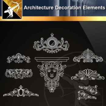 ★【 Free Architecture Decoration Elements V.9】@Autocad Decoration Blocks,Drawings,CAD Details,Elevation