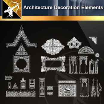 ★【 Free Architecture Decoration Elements V.12】@Autocad Decoration Blocks,Drawings,CAD Details,Elevation