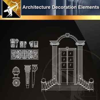 ★【 Free Architecture Decoration Elements V.18】@Autocad Decoration Blocks,Drawings,CAD Details,Elevation
