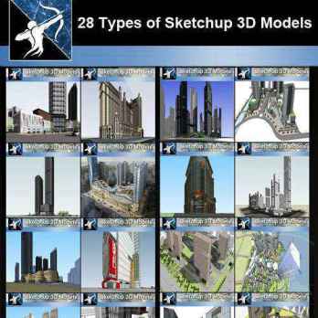 ★Best 28 Types of Residential and Business Building Sketchup 3D Models Collection(Recommanded!!)