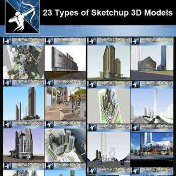 ★Best 23 Types of Commercial Building Sketchup 3D Models Collection