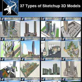 ★Best 37 Types of Commercial,Office Building Sketchup 3D Models Collection