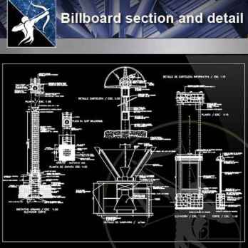 【Architecture CAD Details Collections】Billboard section and detail