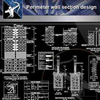【Architecture CAD Details Collections】Perimeter wall section design drawing