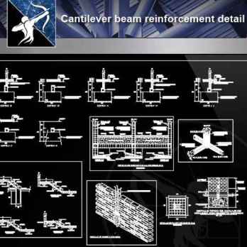 【Architecture CAD Details Collections】Cantilever beam reinforcement CAD Details