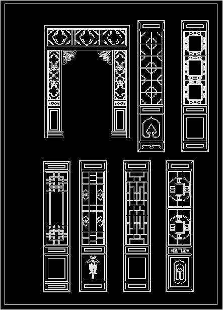 ★【 Chinese Door Lattice CAD Blocks】@Autocad Blocks,Drawings,CAD Details,Elevation