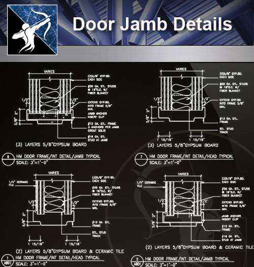 【Architecture CAD Details Collections】Door Jamb CAD Details
