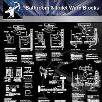 【Architecture CAD Details Collections】Bathroom & Toilet Ware CAD Blocks