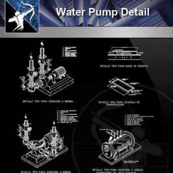 【Architecture CAD Details Collections】Water Pump CAD Details