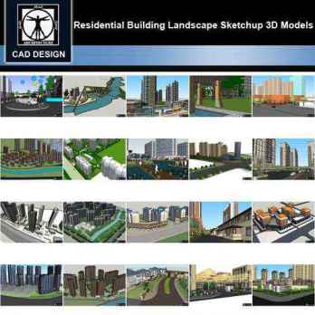 ★【Sketchup 3D Models】20 Types of Residential Building Landscape Sketchup 3D Models  V.2