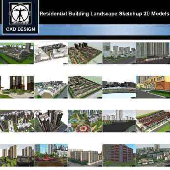 ★【Sketchup 3D Models】20 Types of Residential Building Landscape Sketchup 3D Models V.3