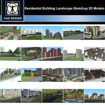★【Sketchup 3D Models】20 Types of Residential Building Landscape Sketchup 3D Models V.4