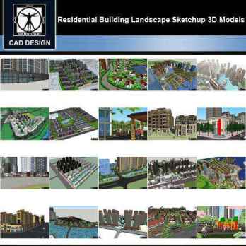 ★【Sketchup 3D Models】20 Types of Residential Building Landscape Sketchup 3D Models V.6