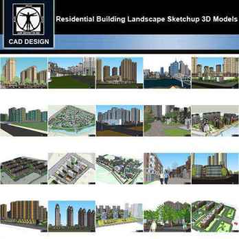 ★【Sketchup 3D Models】20 Types of Residential Building Landscape Sketchup 3D Models V.7