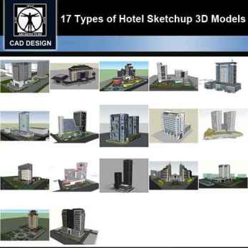 ★【Sketchup 3D Models】17 Types of Hotel Sketchup 3D Models V.3