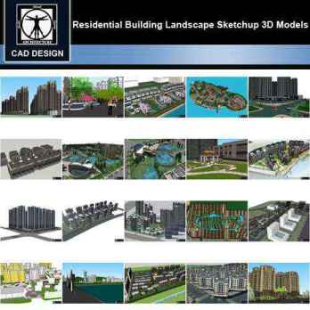 ★【Sketchup 3D Models】20 Types of Residential Building Landscape Sketchup 3D Models V.8