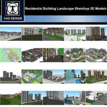 ★【Sketchup 3D Models】20 Types of Residential Building Landscape Sketchup 3D Models V.9