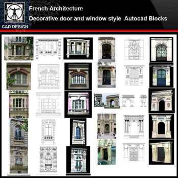★【French Architecture Style Design】French architecture · Decorative door and window style CAD Drawings