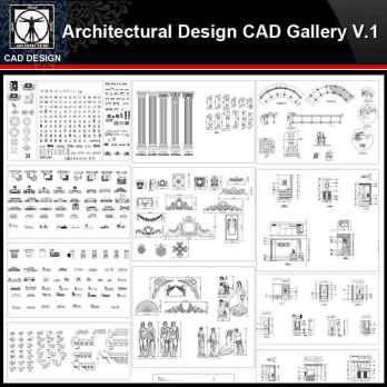 ★【Architectural Design Gallery Autocad Drawings V.1】All Decoration elements Bundle