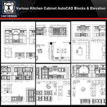 ★【Various Kitchen Cabinet Autocad Blocks & elevation V.3】All kinds of Kitchen Cabinet CAD drawings Bundle