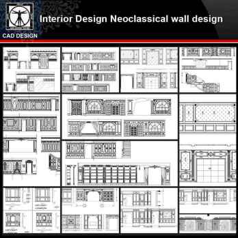 ★【Interior design Neoclassical wall design V1】All kinds of Neoclassical wall design CAD drawings Bundle