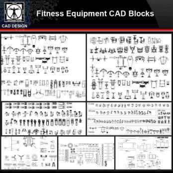 ★【Fitness Equipment Autocad Blocks】All kinds of Fitness Equipment CAD Blocks Bundle