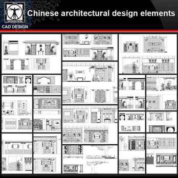 ★【Chinese Architectural Design CAD elements】All kinds of Chinese Architectural CAD Blocks Bundle