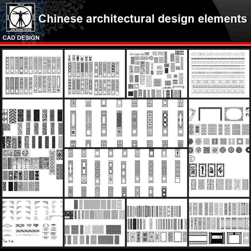 ★【Chinese Architecture Design CAD elements V3】All kinds of Chinese Architectural CAD Drawings Bundle