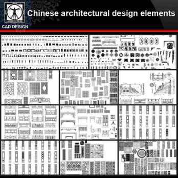★【Chinese Architecture Design CAD elements V4】All kinds of Chinese Architectural CAD Drawings Bundle