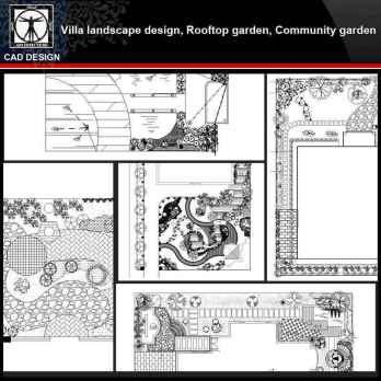 ★【Villa Landscape design,Rooftop garden,Community garden CAD Drawings Bundle V.4】All kinds of Landscape design CAD Drawings