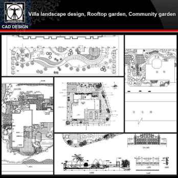★【Villa Landscape design,Rooftop garden,Community garden CAD Drawings Bundle V.5】All kinds of Landscape design CAD Drawings