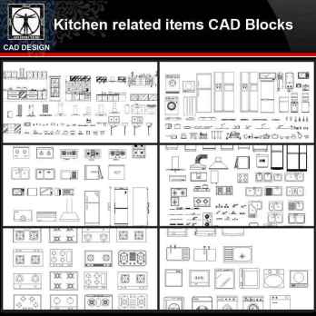 ★【Kitchen related items Autocad Blocks Collections】All kinds of Kitchen CAD Blocks