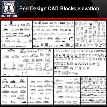 ★【Bed Design Autocad Blocks,elevation Collections】All kinds of Bed CAD Blocks
