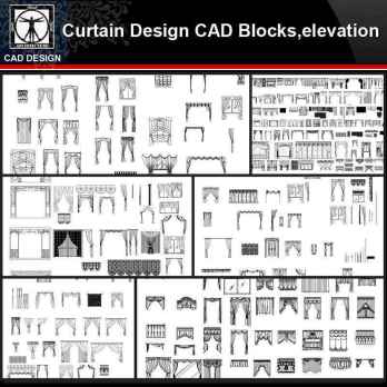 ★【Curtain Design Autocad Blocks,elevation Collections】All kinds of Curtain CAD Blocks